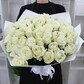 Монобукет белая роза 51 штука, высота 40 см., с бантом