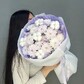 Зефирный бкет с хризантемой и хлопком