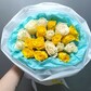 Букет  из 19  бело-желтых роз